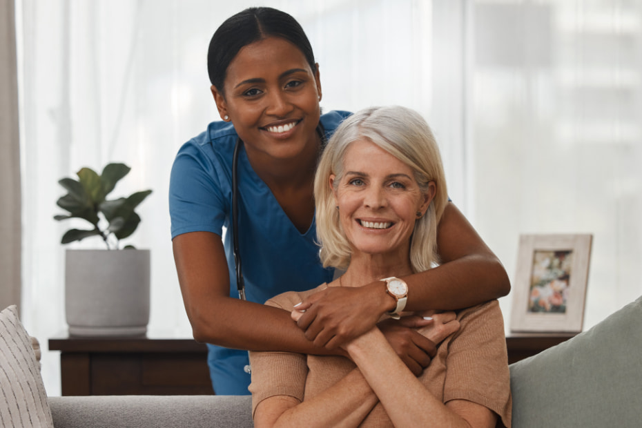 Caregiver providing compassionate support at home
